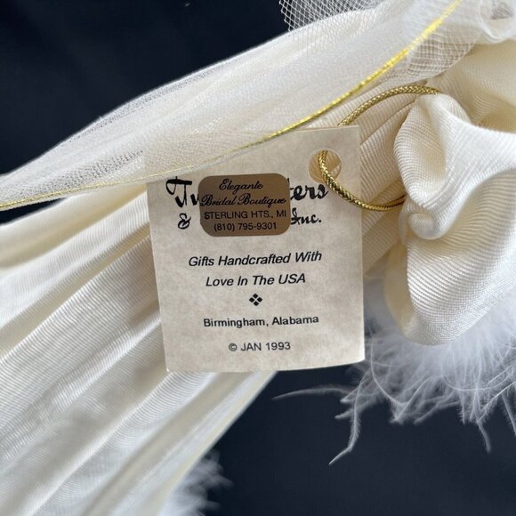 Lhasa Apso‎ Guardian Angel Tree Topper Black Cream 12" tall Sympathy Gift - Picture 4 of 8